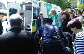 ავტოავარია თბილისში - საბჭოს მოედანზე ფეხით მოსიარულე ქალბატონს ავტომანქანა დაეჯახა