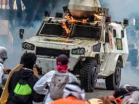 ვენესუელაში აქტივისტებს ცეცხლმოკიდებული ტანკით გადაუარეს - დაღუპულია 35 ადამიანი