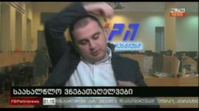 ლევან ხაბეიშვილი ტელეკომპანია "პალიტრანიუსის" პირდაპირი ეთერიდან გაიქცა