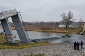 პრაღაში საფეხმავლო ხიდი ჩაინგრა