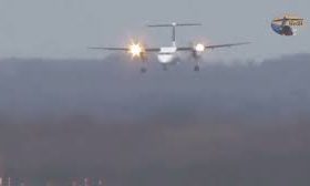 გერმანელმა პილოტებმა თვითმფრინავი ქარიშხლის დროს დასვეს - ვიდეო