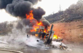 თელავი-გომბორის გზაზე ”სოკარის” ბენზინმზიდი აფეთქდა