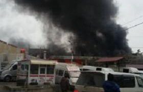 ყოფილ კიროვის ქარხანაში ძლიერი ხანძარია ყოფილ კიროვის ქარხანაში ძლიერი ხანძარია