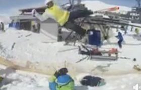 როგორ ცვივა ხალხი გუდაურში საბაგიროდან - ვიდეო