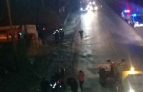 ხაშურთან სატვირთო მანქანა რკინიგზის ხიდს დაეჯახა