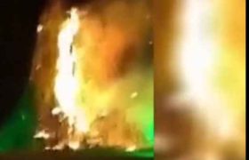 ხონში მთავარი ნაძვის ხე დაიწვა ხონში მთავარი ნაძვის ხე დაიწვა