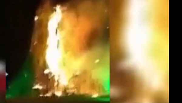 ხონში მთავარი ნაძვის ხე დაიწვა