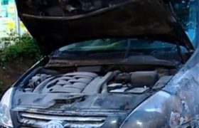 მელიქიშვილის გამზირზე ავტომობილი დაიწვა