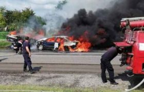 ნოსირთან 2 ადამიანი მანქანაში დაიწვა