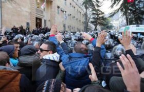 პარლამენტთან აქციის რამდენიმე მონაწილე დააკავეს