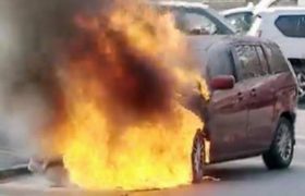 თბილისში, მტკვრის მარცხენა სანაპიროზე, ავტომობილს ცეცხლი გაუჩნდა თბილისში, მტკვრის მარცხენა სანაპიროზე, ავტომობილს ცეცხლი გაუჩნდა