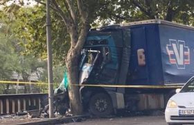 თბილისში სანაპიროზე სატვირთო ხეს შეეჯახა