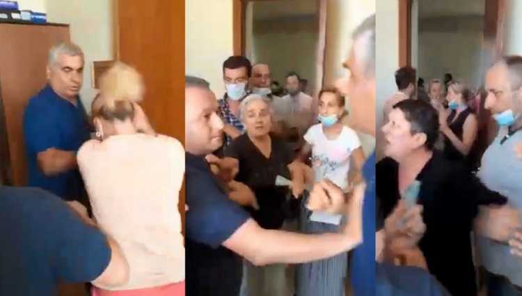 კასპის მერიაში მოსახლეობა შეიჭრა