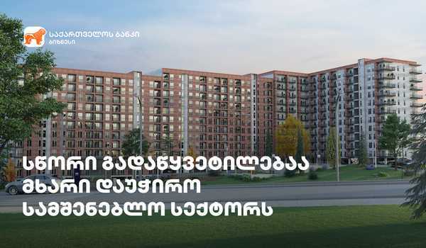 საქართველოს ბანკის მხარდაჭერით  „ვივა ჯგუფმა“ ახალი საცხოვრებელი კომპლექსი ააშენა