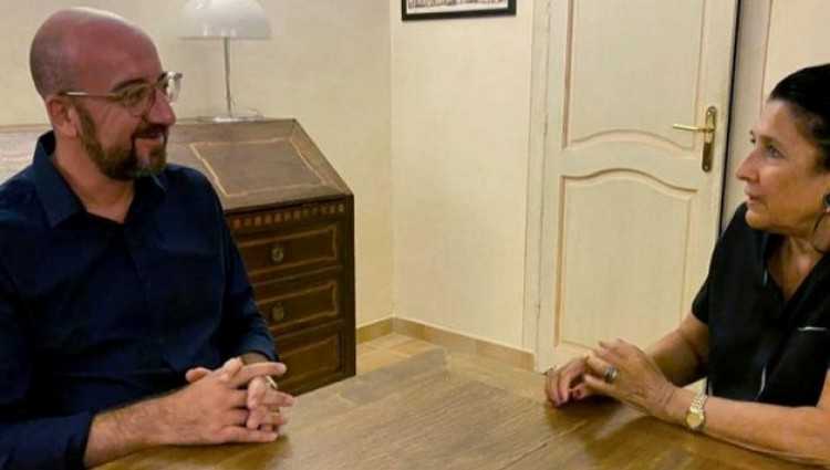 შარლ მიშელი სალომე ზურაბიშვილს შეხვდა