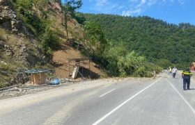 რიკოთის გვირაბთან მიწის მასა ჩამოწვა