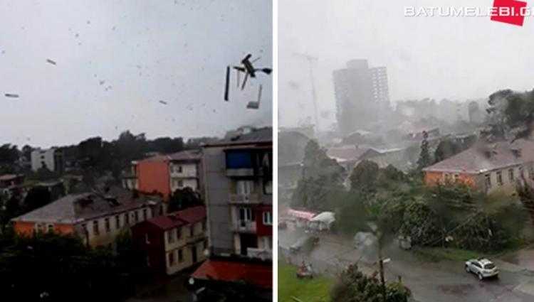 ქობულეთს ქარბორბალამ გადაუარა - დაიტბორა ათეულობით სახლი