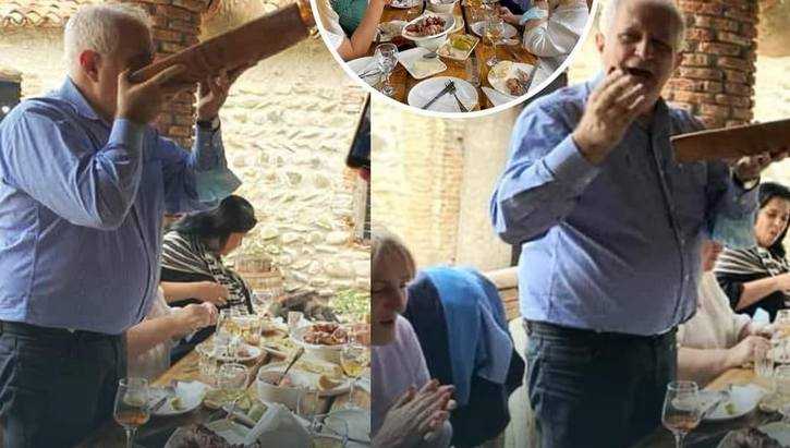 ამირან გამყრელიძე კახეთში ღვინოს კრამიტით სვამს - "ვიმსჯელეთ ვაქცინაციის გააქტიურების საკითხებზე"