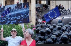 „ეს ის კაცია, ამ ცნობილ ფოტოზე ევროკავშირის დროშა რომ უჭირავს“ - ნიკა სიმონიშვილი